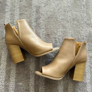 Pink Lily Peep Toe Booties